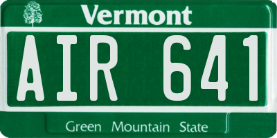 VT license plate AIR641