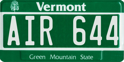 VT license plate AIR644