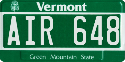 VT license plate AIR648