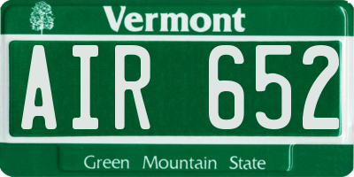 VT license plate AIR652