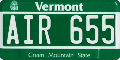VT license plate AIR655