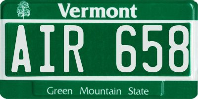 VT license plate AIR658