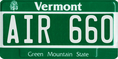 VT license plate AIR660