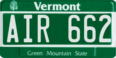 VT license plate AIR662