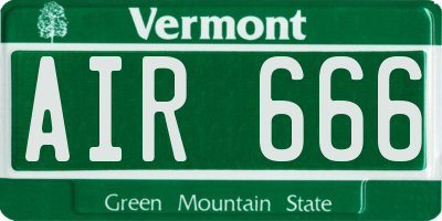 VT license plate AIR666