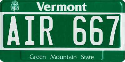 VT license plate AIR667