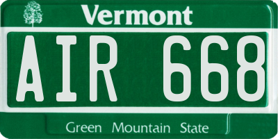 VT license plate AIR668