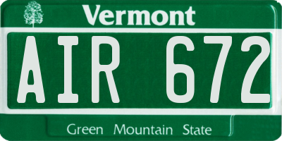 VT license plate AIR672