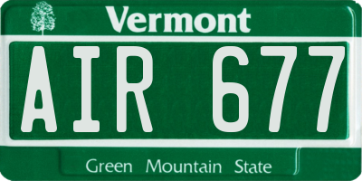 VT license plate AIR677