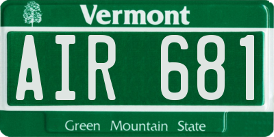 VT license plate AIR681