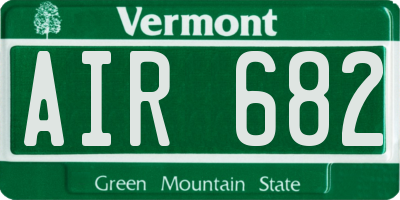 VT license plate AIR682