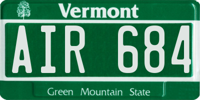 VT license plate AIR684