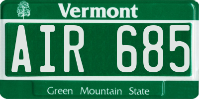 VT license plate AIR685