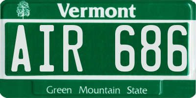 VT license plate AIR686