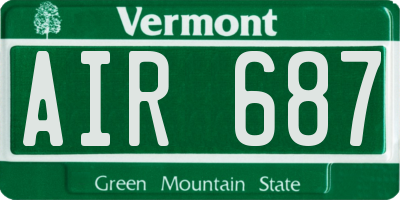 VT license plate AIR687