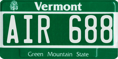 VT license plate AIR688