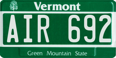 VT license plate AIR692