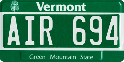 VT license plate AIR694