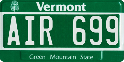VT license plate AIR699