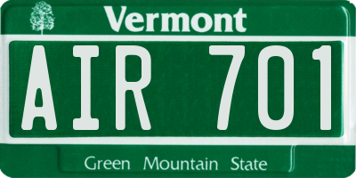 VT license plate AIR701