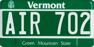 VT license plate AIR702