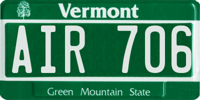 VT license plate AIR706