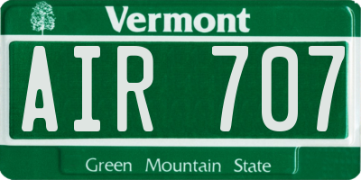 VT license plate AIR707