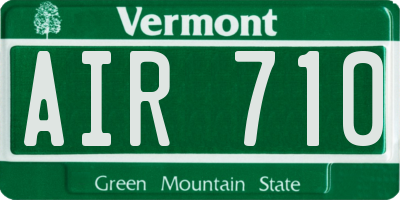 VT license plate AIR710