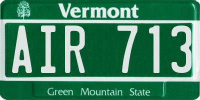 VT license plate AIR713