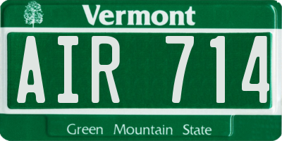 VT license plate AIR714