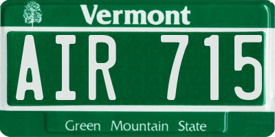 VT license plate AIR715