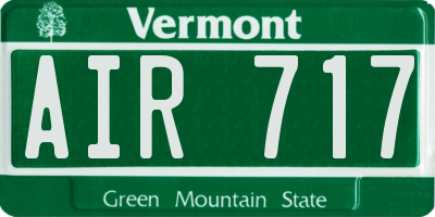 VT license plate AIR717