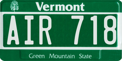 VT license plate AIR718