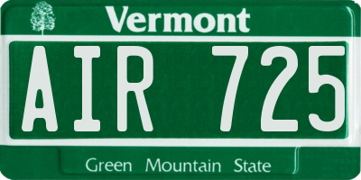 VT license plate AIR725