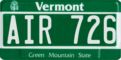 VT license plate AIR726