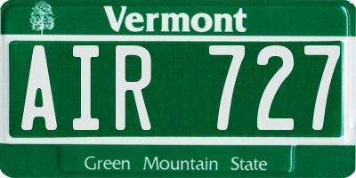 VT license plate AIR727