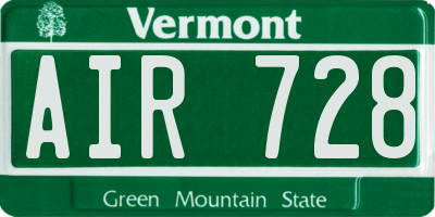 VT license plate AIR728