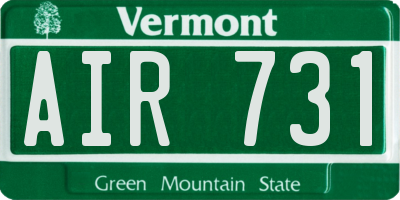 VT license plate AIR731