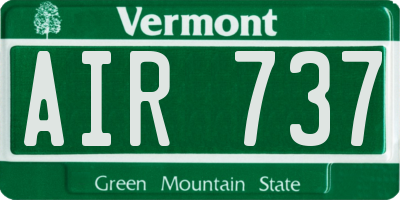 VT license plate AIR737