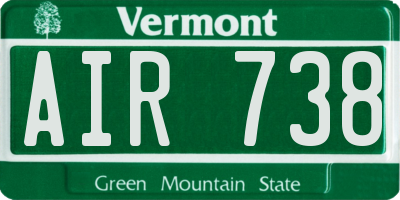 VT license plate AIR738
