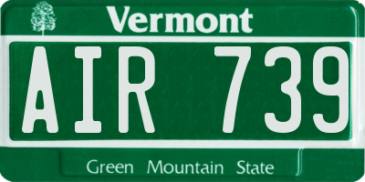 VT license plate AIR739