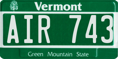 VT license plate AIR743