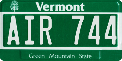 VT license plate AIR744