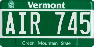 VT license plate AIR745