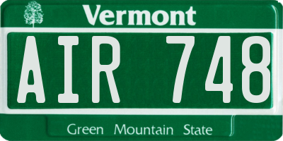 VT license plate AIR748