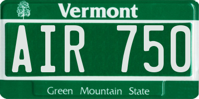 VT license plate AIR750