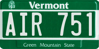 VT license plate AIR751