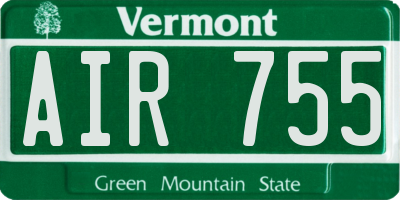 VT license plate AIR755