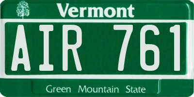 VT license plate AIR761