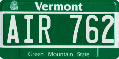 VT license plate AIR762
